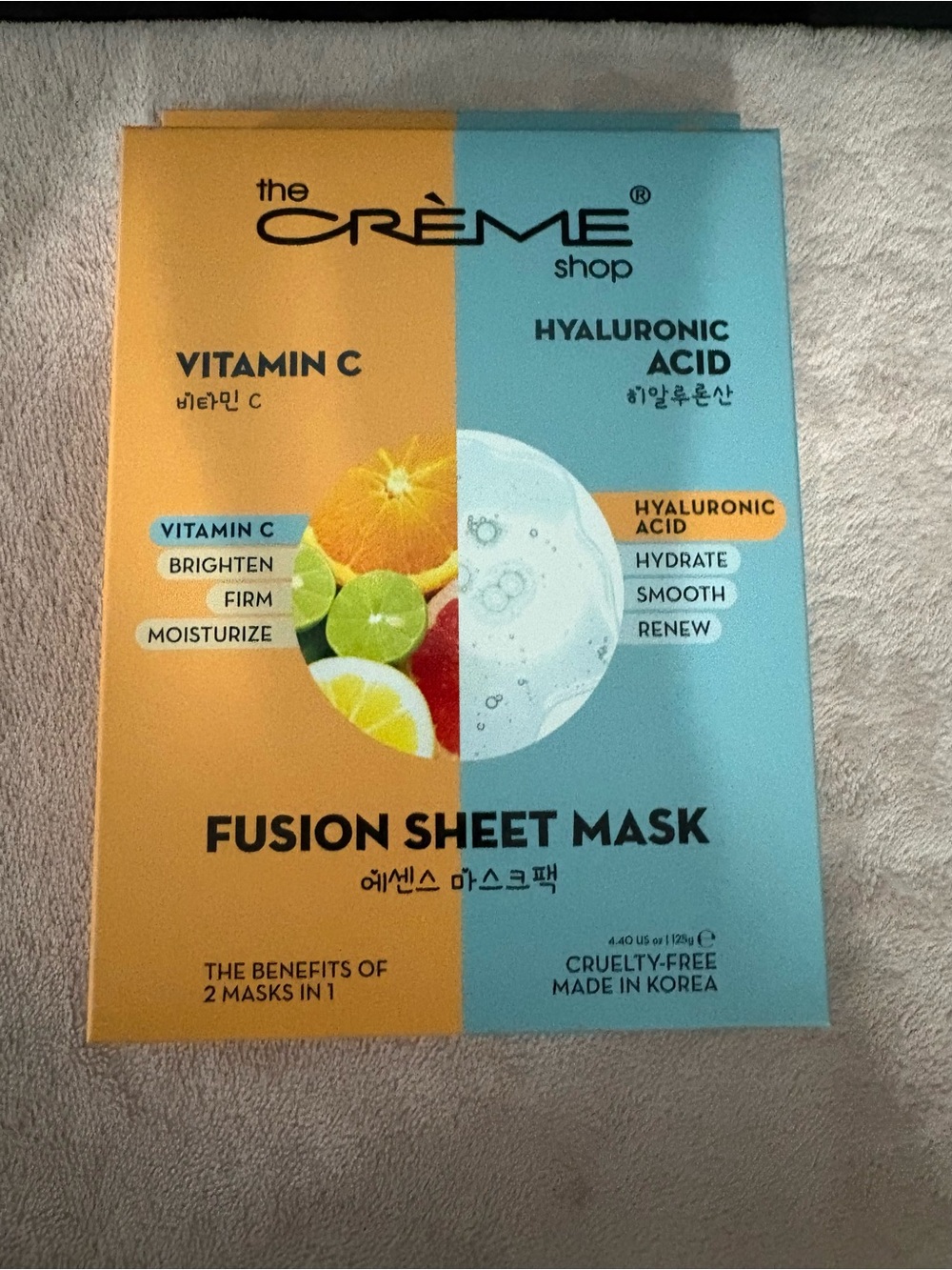 The Crème Shop Vitamin C & Hyaluronic Acid Fusion Sheet Mask - 5 pk